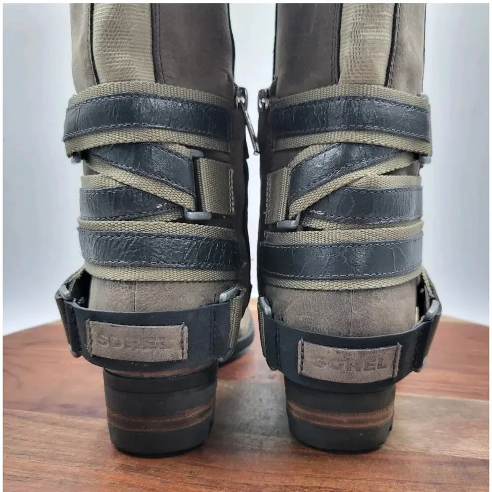 Sorel Lolla Tall Riding Boots - Quarry Gray Nubuck Leather - Size 9.5